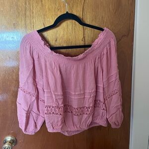 Aeropostale Pink Off-Shoulder Women's Top